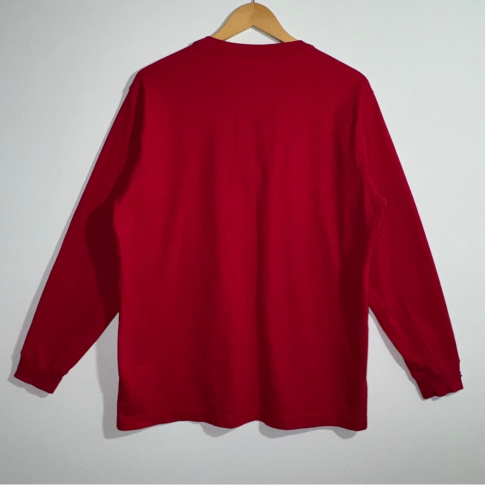 Lands‎ End Red Long Sleeve Henley Super T Shirt Size Large - Picture 2 of 8